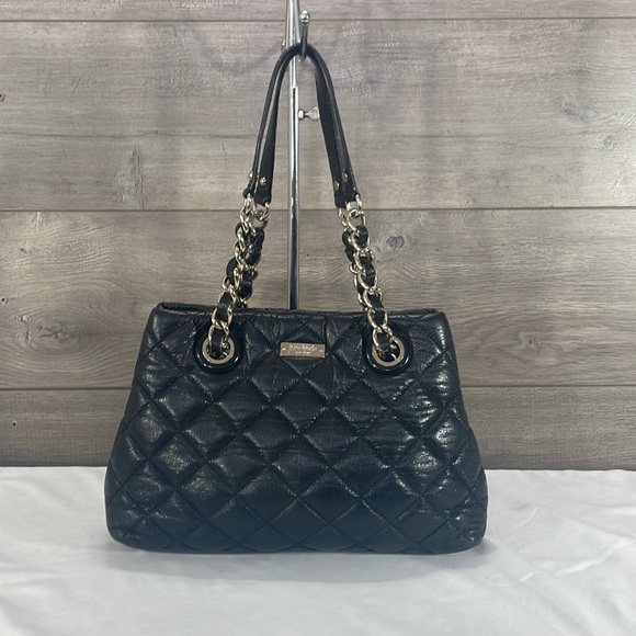 kate spade Handbags - Kate Spade Small Gold Coast Maryanne Quilted Black Leather Shoulder Bag